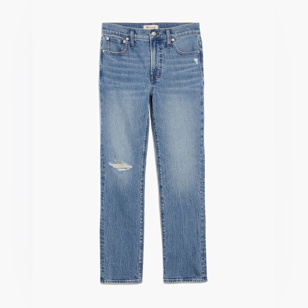 Madewell Mid-Rise Perfect Vintage Jean in Ainsdale Wash: Knee-Rip Edition 28
